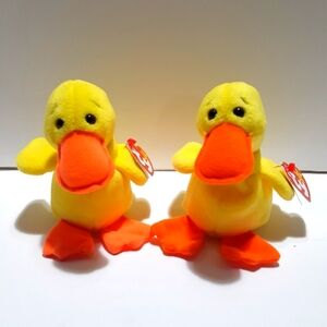 2 - 1994 Ty Quackers Beanie Baby Ducks